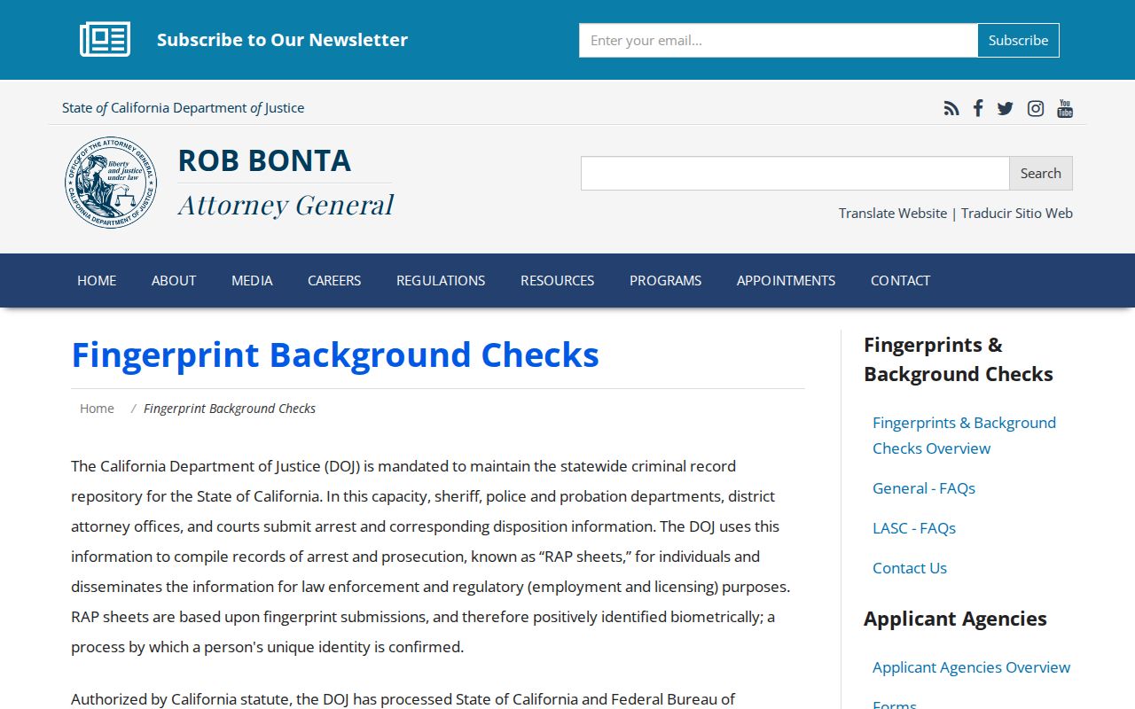 Siskiyou County criminal history California DOJ fingerprint checks