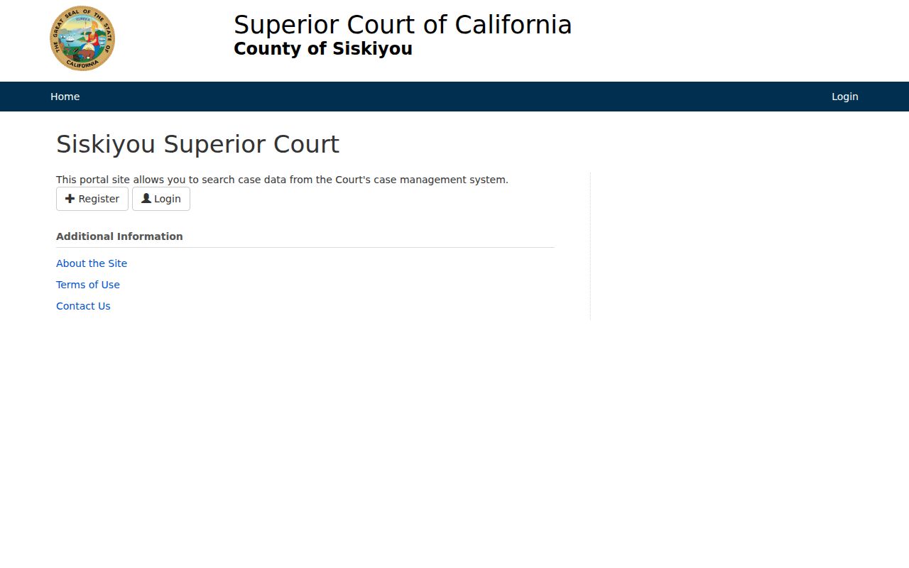 Siskiyou County criminal court record portal