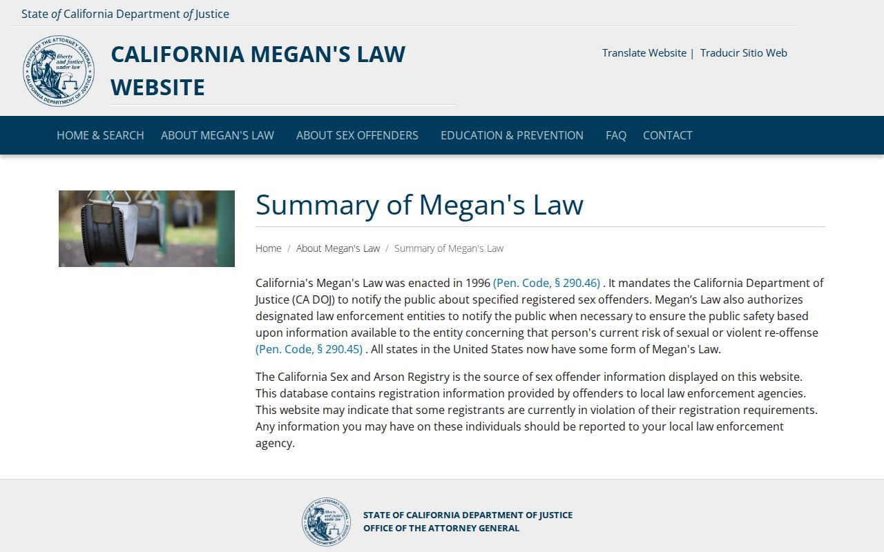 Siskiyou County sex offender registry Megan's Law summary